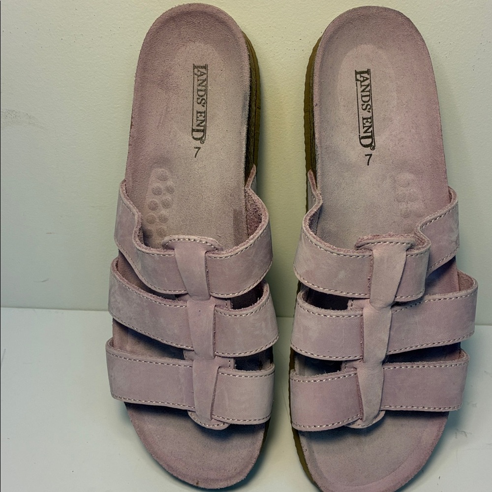 Lands’ End Pink Suede Women's Sandals